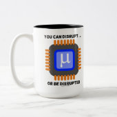 Sie können unterbrechen ... Oder Sie sind vom Mikr Zweifarbige Tasse (Links)