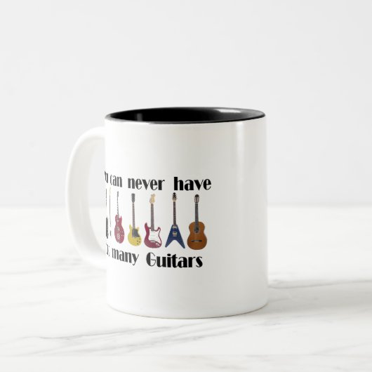 Sie können zu viele Gitarrengeschenke nie haben Zweifarbige Tasse (Vorderseite Links)