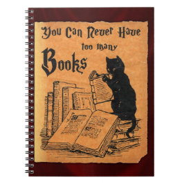 Sie können zu vieles Buch-Notizbuch nie haben Notizblock