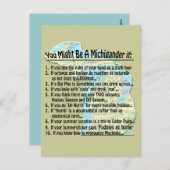 Sie könnten ein Michigander sein, wenn Postkarte (Vorne/Hinten)