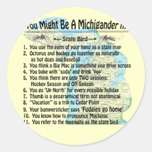 Sie könnten ein Michigander sein, wenn Runder Aufkleber