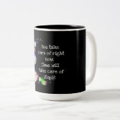 Sie kümmern sich jetzt um Blumenkohl motivierend Zweifarbige Tasse (VorderseiteRechts)