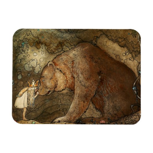 „Sie küsste den Bären“ von John Bauer Magnet (Horizontal)