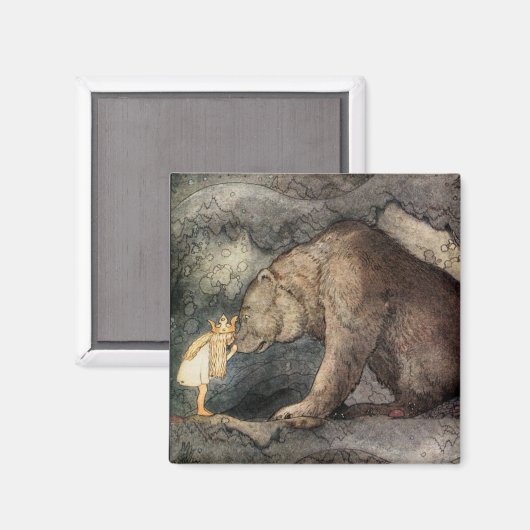 Sie küsste die Bärennase Magnet (Vorderseite/Rückseite)