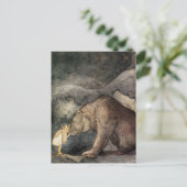 Sie küsste die Bärennase Postkarte (Stehend Vorderseite)