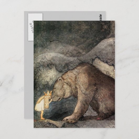 Sie küsste die Bärennase Postkarte (Vorne/Hinten)