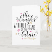 Sie lacht ohne Angst - meine Sprichwörter 31 Ehefr Karte (Gelbe Blume)