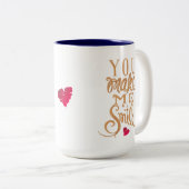 Sie lassen mich lächeln - Kaffee-Tasse Zweifarbige Tasse (VorderseiteRechts)