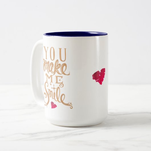 Sie lassen mich lächeln - Kaffee-Tasse Zweifarbige Tasse (Vorderseite Links)