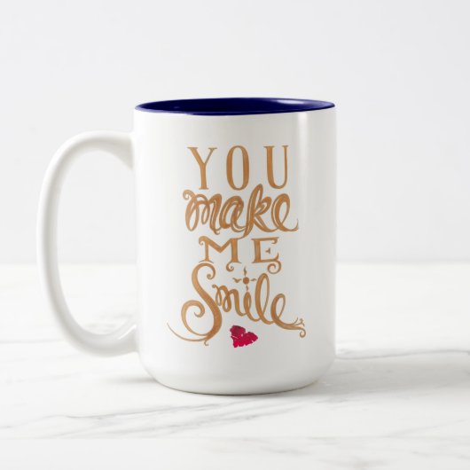 Sie lassen mich lächeln - Kaffee-Tasse Zweifarbige Tasse (Links)