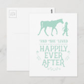Sie lebte glücklich immer nach dem Pferd Postkarte (Vorne/Hinten)