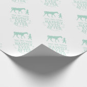 Sie lebte glücklich seitdem Reiterpferd Geschenkpapier (Ecke)