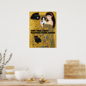 SIE LEBTE JE NACH KATZPOSTER GLÜCKLICH. POSTER (Küche)