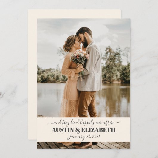 Sie lebten glücklich, immer nach der Hochzeit dank Einladung (Vorne/Hinten)