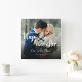 "Sie lebten glücklich immer nach" Foto Quadratische Wanduhr (Zuhause)