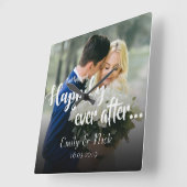 "Sie lebten glücklich immer nach" Foto Quadratische Wanduhr (Winkel)