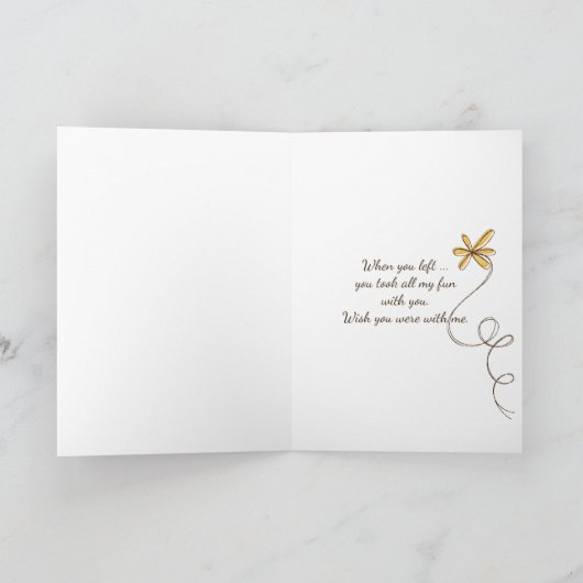 Sie-leere Bank Fräuleins unter Weidebaum Karte (Innenseite)