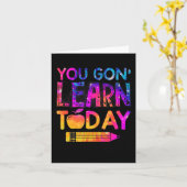 Sie lernen heute Spaß Lehrer Gefärbte Krawatte zur Karte (Gelbe Blume)