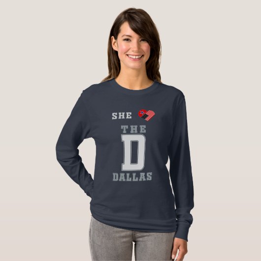 Sie Liebe D Shirt Dallas cool amerikanische Flagge (Vorne ganz)