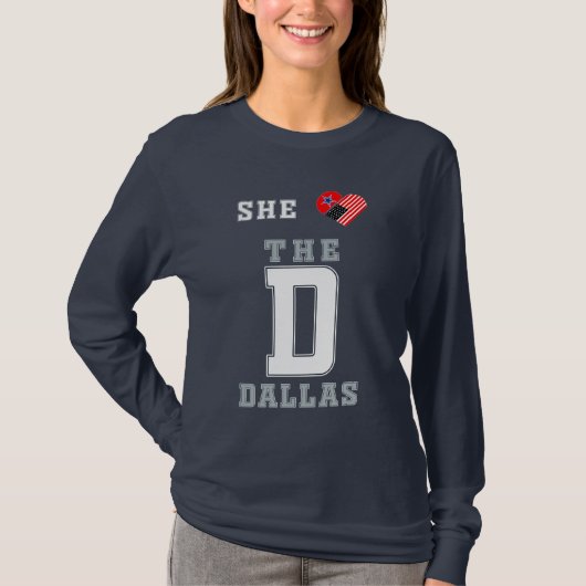 Sie Liebe D Shirt Dallas cool amerikanische Flagge (Vorderseite)