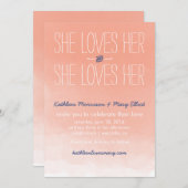 Sie Liebe ihren lesbischen Hochzeitsempfang Einladung (Vorne/Hinten)