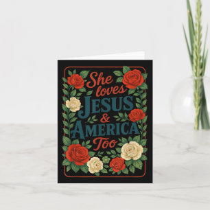 Sie Liebe Jesus America zu Patriotic Christlich 4t Karte