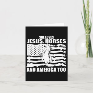 Sie Liebe Jesus Horses und Amerika zu Pferd R Karte