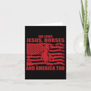 Sie Liebe Jesus Horses und Amerika zu Pferd R Karte