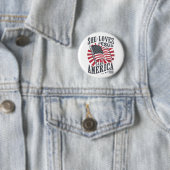 Sie Liebe Jesus und Amerika zu Flaggen Christlich Button (Beispiel)