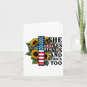 Sie Liebe Jesus und Amerika zu Flaggen Christlich Karte