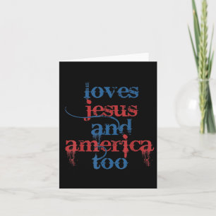 Sie Liebe Jesus und Amerika zu Retro 4. Juli Karte