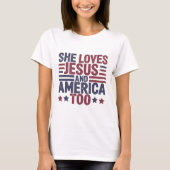 Sie Liebe Jesus und Amerika zu Shirt | Faith T-Shi (Vorderseite)