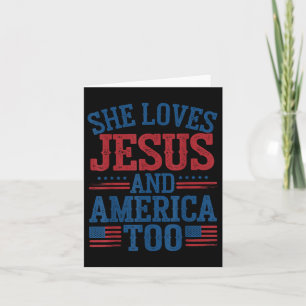 Sie Liebe Jesus und Amerika zu US-Flagge Christlic Karte