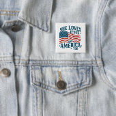 Sie Liebe Jesus und Amerika zu USA Flag 4. Button (Beispiel)