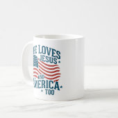 Sie Liebe Jesus und Amerika zu USA Flag 4. Kaffeetasse (Vorderseite Links)