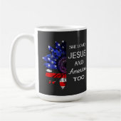 Sie Liebe Jesus und auch Amerika Kaffeetasse (Links)