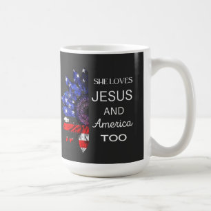Sie Liebe Jesus und auch Amerika Kaffeetasse