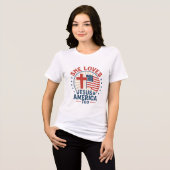 Sie Liebe Jesus und auch Amerika Tri-Blend Shirt (Vorderseite voll)