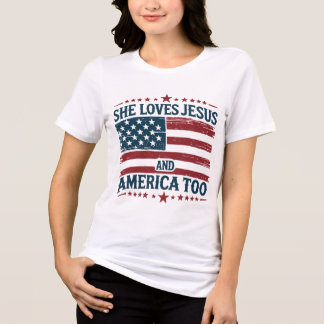"Sie Liebe Jesus und auch Amerika" Tri-Blend Shirt