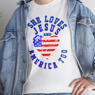 Sie Liebe Jesus und auch Amerika Tri-Blend Shirt