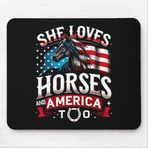 Sie Liebe Pferde und Amerika zu Pferd über 4. Mousepad
