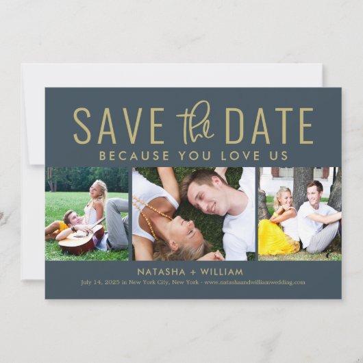 Sie Liebe uns EDITABLE COLOR Save the Date Karte (Vorderseite)