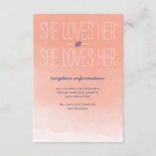 Sie Lieben ihre lesbische Hochzeits-Empfangs-Karte Begleitkarte