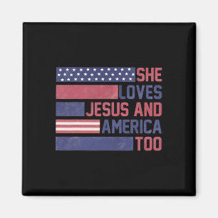 Sie Lieben Jesus und Amerika zu 4. Juli Patrio Magnet