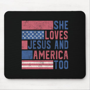Sie Lieben Jesus und Amerika zu 4. Juli Patrio Mousepad