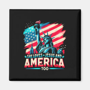 Sie Lieben Jesus und Amerika zu Amerika Flag 4. O Magnet