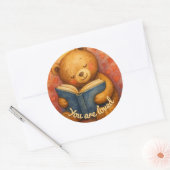 Sie lieben - Niedlicher Bärenrundkleber Runder Aufkleber (Umschlag)