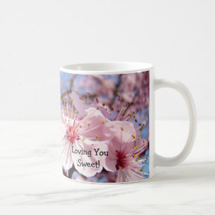 Sie lieben süß! Kaffeetasse-Tassen-rosa Blüten Kaffeetasse