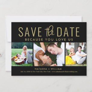 Sie lieben uns EDITABLE COLOR Save-The-Date-Karte Feiertagskarte