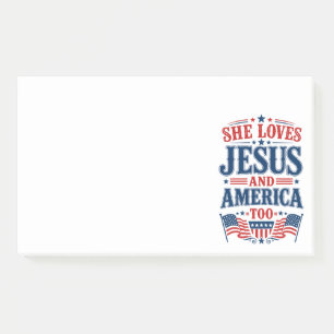 Sie liebt Jesus und Amerika auch Post-it Klebezettel